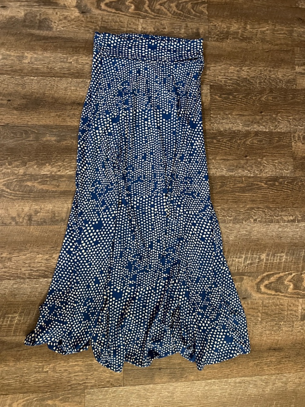 Blue Geometric Abstract Maxi Skirt